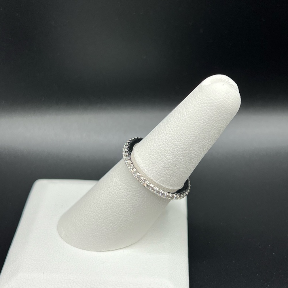 Sterling Silver Stackable Eternity Cz Ring - image 3